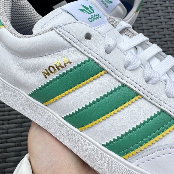 Adidas Nora White Court Green Yellow Men\'s Athletic Shoes IF2069